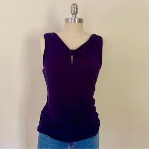 Cabi Navy Blue Knot Front Tank